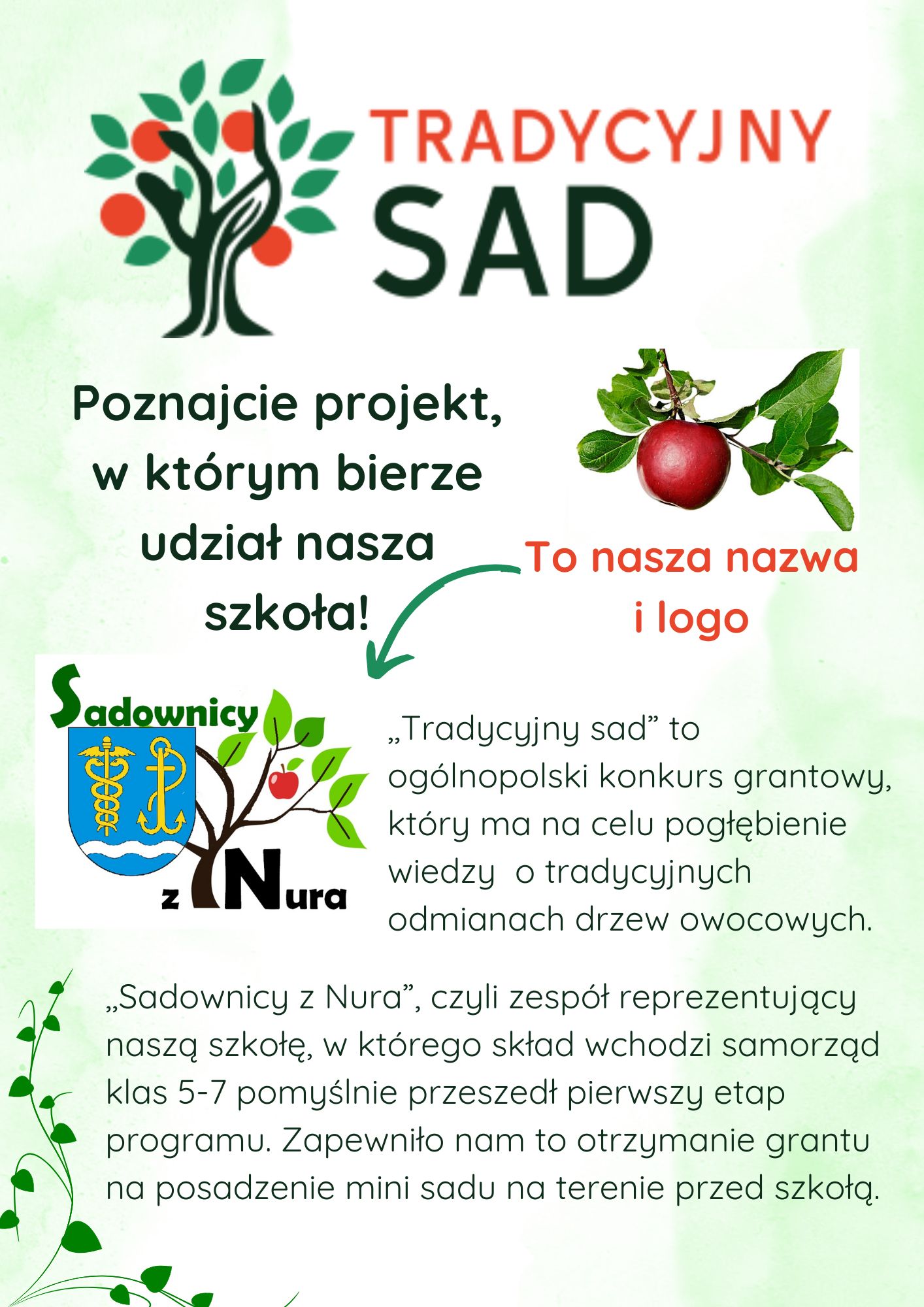 Plakat projektu "Tradycyjny Sad"