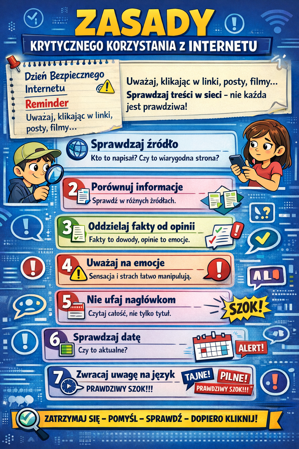 zasady krytycznego korzystania z&nbsp;internetu
