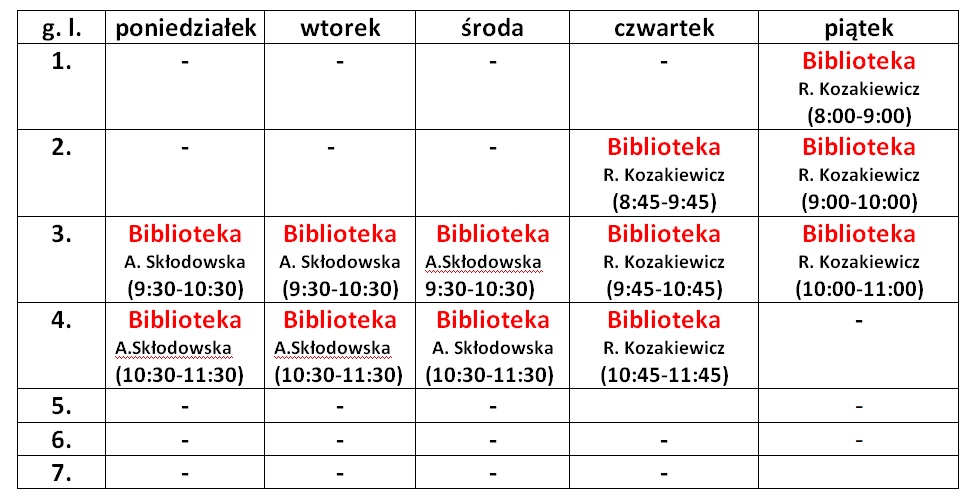 Plan pracy biblioteki w&nbsp;roku szkolnym 2025/2026