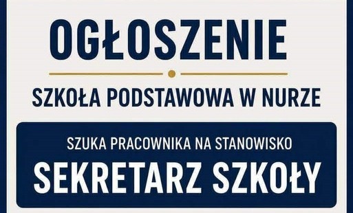 Ogłoszenie na stanowisko sekretarza szkoły